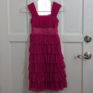 My Michelle Fuchsia Tiered Kids Dress